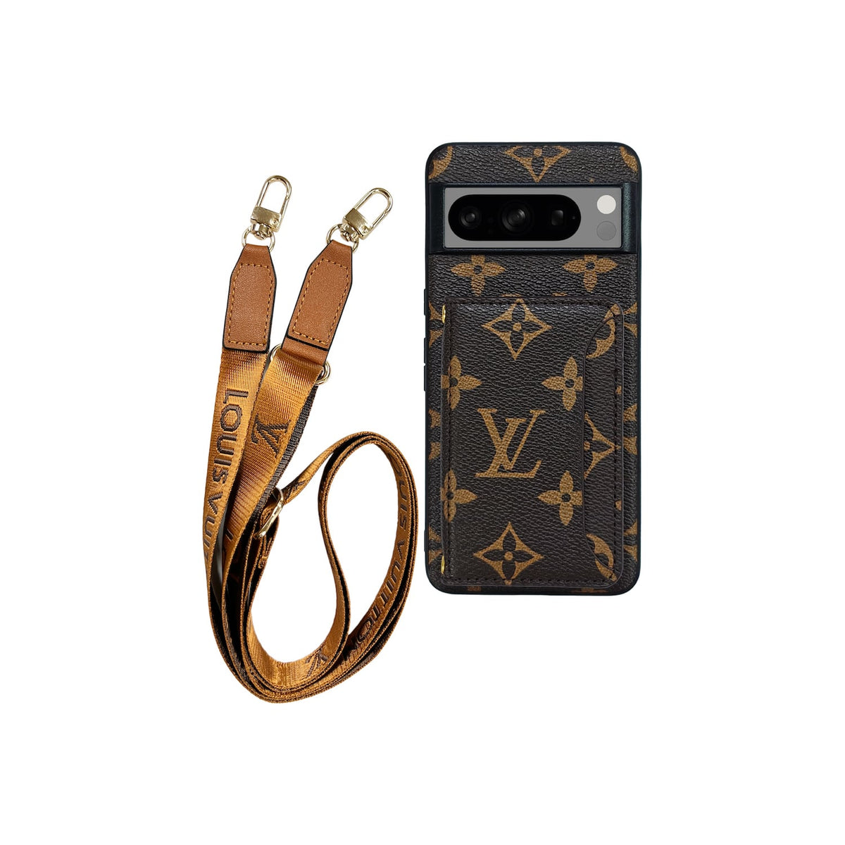 LV BROWN MONOGRAM KARTENHALTER MIT LANYARD